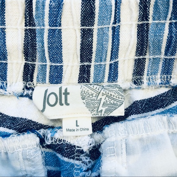 Jolt, Striped Linen Shorts - Picture 3 of 13